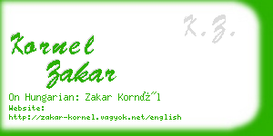 kornel zakar business card